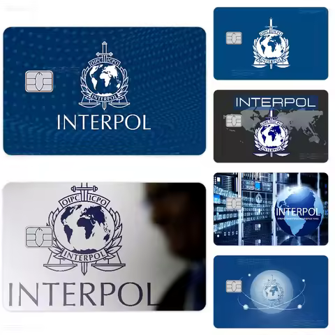 Interpol Credit Card Skin Stickers For VISA Bank Card Transportation Card Waterproof Sticker Anti-sc
