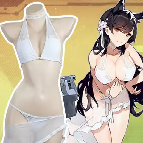 Cos Azur Lane IJN Atago Cosplay Costume Atago Swimwear Mobile Games Swimsuit White Hot Spring Spa wi