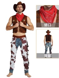 🎉Cosplay🎉  Halloween Party Cowboy Costume For Adult Men and Women Cowgirl Cosplay Western Dress Suit