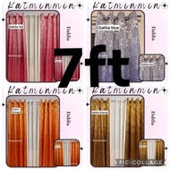 dhalia satin 7feet (84 inches) ring curtain katminmin 3in1 and per pc