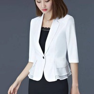 2021ผู้หญิงสไตล์เกาหลี Slim Fit Coat Jacket Professional บางสูทธุรกิจอย่างเป็นทางการสมาร์ท Blazer คุ