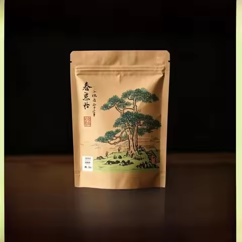 Thickened Self-standing Kraft Paper Packaging Bag with Window for Nuts Tea Dried Fruits Sealed Zippe