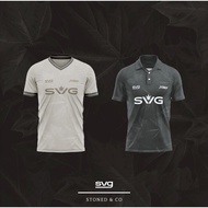SVG X STONED & CO JERSEY POLOSHIRT Black and White