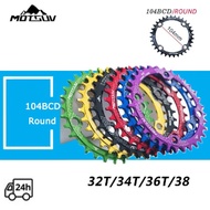 Motsuv 104BCD Round Narrow Wide Chainring MTB Mountainbike Chainwheel 104BCD Crankset