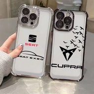 Seat Car CUPRA Logo FR Electroplated Case For Samsung A57 5G A37 A17 A07 Clear Casing Galaxy A56 A36