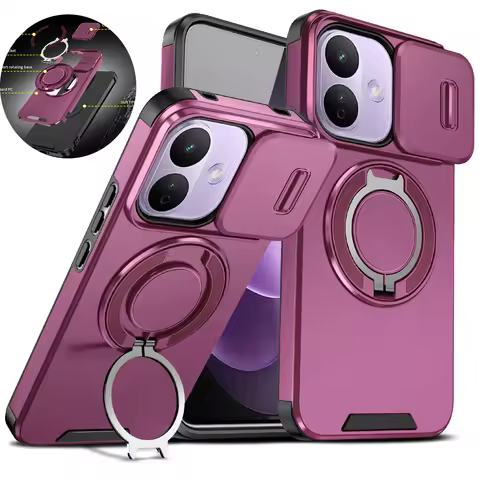 For Redmi Note 15 14 13 Pro/Proplus Magnetic Bracket Phone Sliding Window Anti Fall Phone Case For R