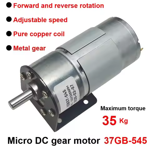 JGB37-545 DC Gear Motor High Torque High Power 24V 12V All Metal Gear Motor