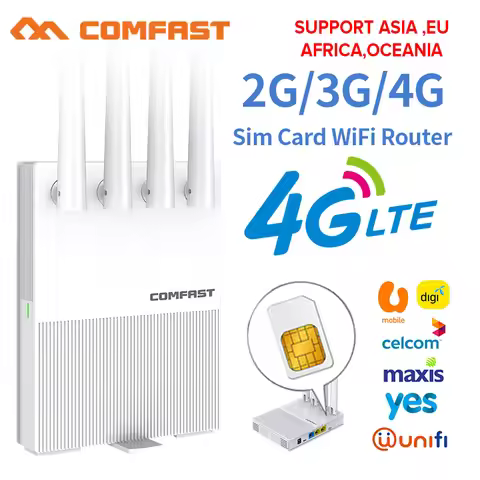 comfast 300Mbps 4G LTE Sim Router WiFi Repeater Signal Amplifier Network Expander 4 Antenna RJ45 WAN