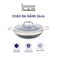 [Hàng chính hãng] Chảo xào đa năng iMAT Hybrid lòng xanh mới đường kính 26cm. Chiên xào áp chảo..