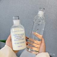 Women's Portable Transparent Scale ins High-Value Time Cup Glass Water Drinking Cup Large Capacity 2