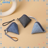 SYNITE Triangle Coin Purse, Mini Portable Coin Change Wallet, with Lanyard Canvas Small Storage Bag