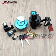 4 Locks Motorcycle Ignition Switch Fuel Gas Cap Helmet seat lock 2 Keys For Honda CB400 CB400SS CB 4