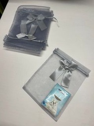 灰色網紗回禮禮物袋9個 Grey Organza Gift Bags with Bows