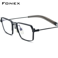 FONEX ไทเทเนียมบริสุทธิ์แว่นตากรอบผู้ชาย2022ใหม่วินเทจสแควร์แว่นตาสายตาสั้นแว่นตาแสง DTX105