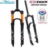 ☞☇๑KRSEC bicycle fork 26/27.5/29er mountain bikes Oil and gas fork Suspension MTB Fork Manual Contor