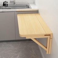 [Serenable] Wall Mounted Fold Down Table Wooden Mini Folding Desk Shelf for Kitchen Laundry Room or 
