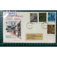 UK 42 GB FDC 1976 100th Anniversary CAXTON Press First Day Cover.