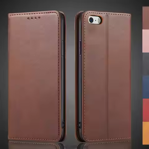 Magnetic attraction Leather Case for Apple iPhone 5 5S / iPhone SE (2016) Holster Flip Cover Case Wa