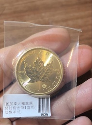 2019 年發行的 1 盎司加拿大楓葉足金金幣，錢幣基本規格與特徵面值：50 加拿大元，在加拿大具備法定貨幣效力。成色：99.99% 純金（.9999 Fine Gold，24K 足金）。重量：1 條