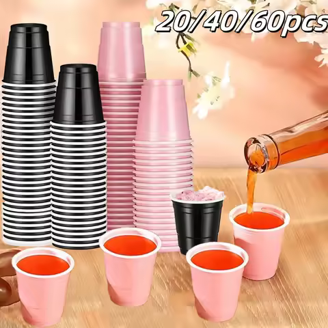 20-60pcs 2oz Mini Party Shot Cups Plastic Halloween Disposable Cups Birthday Wedding Cups For Beer D