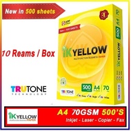 IK YELLOW 70gsm x 500 Sheets X 10 Ream Copier Multi Purpose A4 Paper White