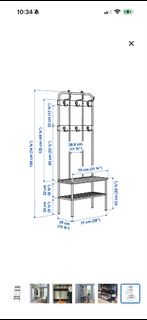 IKEA NIPASEN 衣帽架連鞋架 黑色