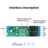 [shuo] eWeLink 7-32V 4-channel / 2-channel WIFI Bluetooth-compatible Relay Switch Module DC/AC 7-32V Type-C Smart Home Wireless Board