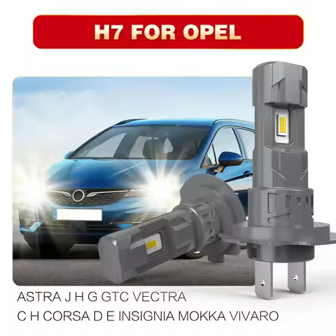 AUHSSAN 2x New H7 Led Headlight Canbus Car Bulb 6000K White Fog Light Moto Diode Lamp 55w For Opel A