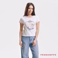 Penshoppe Giddy Up Slim Ringer Graphic T-Shirt For Women [Tshirt, T shirt]