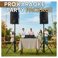 KARAOKE SET - PV AUDIO 12" Speaker + MA-300 300W Karaoke Mixer + 2 Wired Mic + 2 Speaker Stand