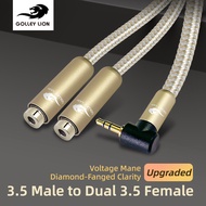 ชุดหูฟัง GOLLEY LION Y อะแดปเตอร์2ตัวเมียกับสายแจ็คมุมขวา3.5มม. 1ตัวผู้พร้อมตัวแปลงสัญญาณสายต่อหูฟัง