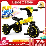 Beige Kids strollerToddler 3 in 1mode Children Bike Balance 3 Wheels Balance Bicycle Multifunctional