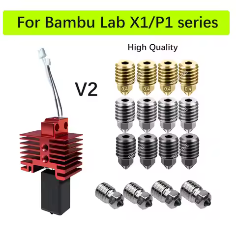 For Bambu Lab Complete Hotend Assembly Upgrade Hotend X1 X1C P1P P1S with Fan Nozzle Complete Bamboo