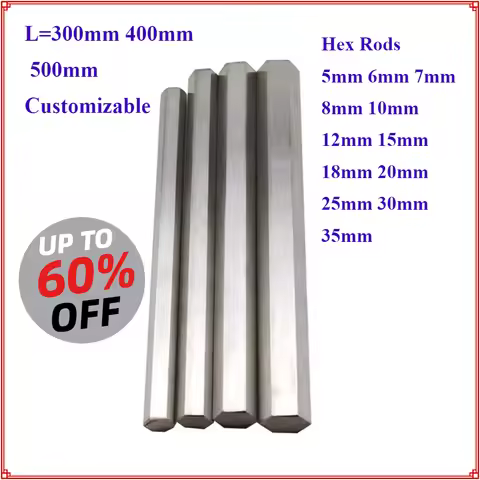 2PC 8mm 304 Stainless Steel Hex Rod Bar Shaft 5mm 6mm 7mm 10mm 12mm Linear Shafts Metric Bar Ground 