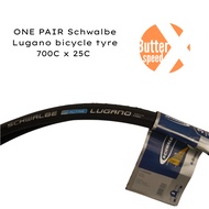 2 pcs for $38 for Schwalbe Lugano bicycle tyre 700C x 25C (ETRTO 25-622)