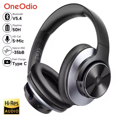 Oneodio A10 Bluetooth 5.4 Headphones Hybrid Active Noise Cancelling With Hi-Res Audio Over Ear Wirel