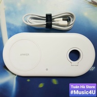 Đế sạc nhanh không dây Anker PowerWave Pad A2570 B2570 kèm đế giữ cho sạc Apple Watch chuẩn MFI [Mus