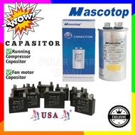 KAPASITOR AIRCOND MASCOTOP & USA CAPASITOR HIGH QUALITY (RUNNING CAPASITOR / FAN MOTOR CAPASITOR)