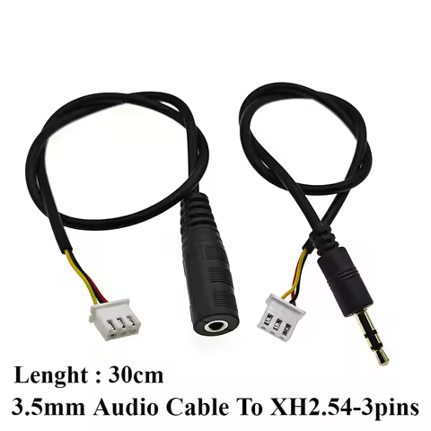 1pc 30cm Jack 3.5mm AUX Audio Cable To XH2.54 3p Terminal Male To Male Female 3 Core Stereo Audio Ca