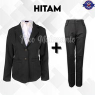 One Set Setelan Jas Blazer Celana Bahan Panjang Wanita Stelan Jas Kerja Kantor Cewe Polos Dewasa Ana