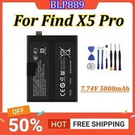 New Mobile Phone Battery BLP889 7.74V 5000mAh For Find X5 Pro Battery +Tools