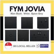 FYM Jovia Matt Black Grey White Frameless Switch Socket 1G 2G 3G 4G 1Way 2Way Single Double Door Bel
