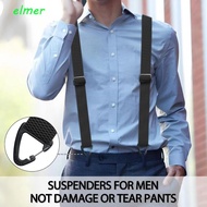 ELMER Work Suspenders, Heavy Duty 3.8cm Wide Y-Type Suspenders, Durable Elegant with 3 Gripper Clasp