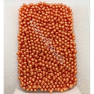 6mm 20gm/pack Orange Imitation Pearl round beads (DIY/embroidery/jahitan manik) Sold by MarvelBeads 
