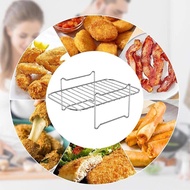 2Pcs Air Fryer Rack For Ninja Dual Air Fryer,With Barbecue Sticks For Double Basket Air Fryers Oven Microwave Baking