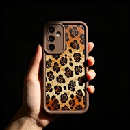For Motorola MOTO G86 G06 G85 G64 Straight Edge Leopard Flower Silicone Cover Protective Case Casing