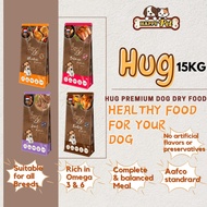 READY STOCK HUG PREMIUN DOG DRY FOOD PLUS  FORMULA 15KG ( TURKEY, CHICKEN,LAMB,SALMON )