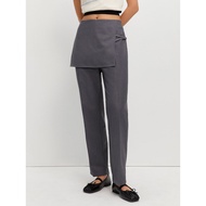 [Pomelo] Asymmetrical Design Long Pants/Wrap Front Trousers