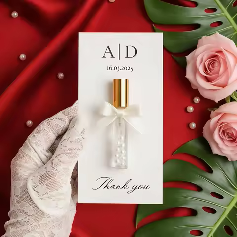Custom Perfume Gift Card For Guest Wedding Personalized Bridal Shower Engagement Text Name Print Tha