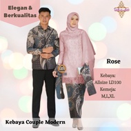 baju kebaya brokat tille batik couple keluarga modern kekinian lilac - rose